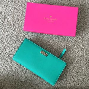 Kate spade New York bifold teal wallet